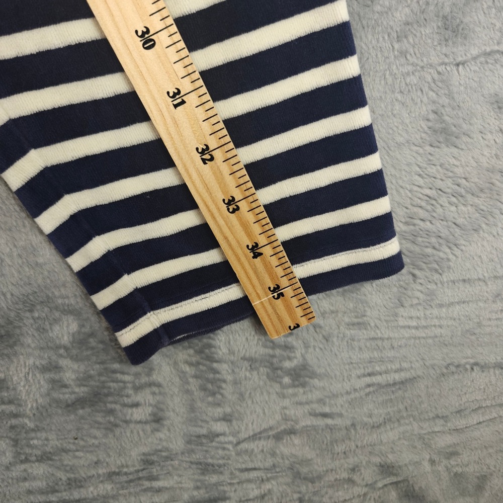 Vintage Tommy Hilfiger Velour Striped Shirt Mens XXL Navy White Y2K 2002 V-Neck - Picture 7 of 13